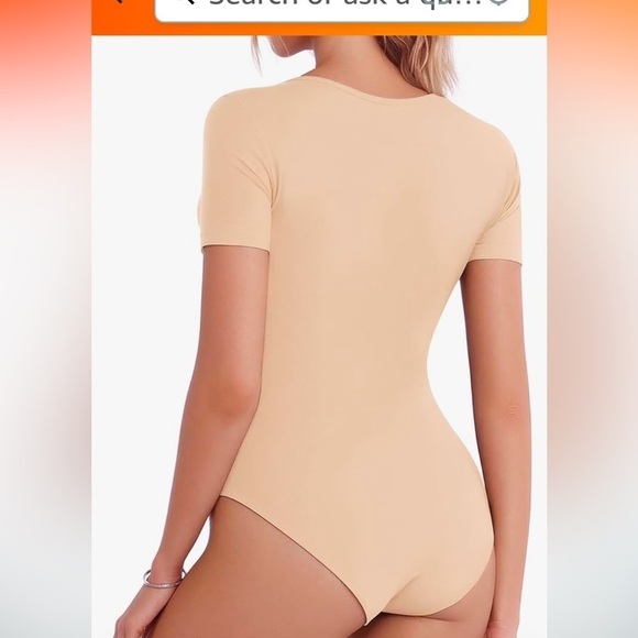 NWT MANGOPOP Women's Sexy Twist Front Deep V Neck Short Sleeve Bodysuit M - Picture 7 of 7